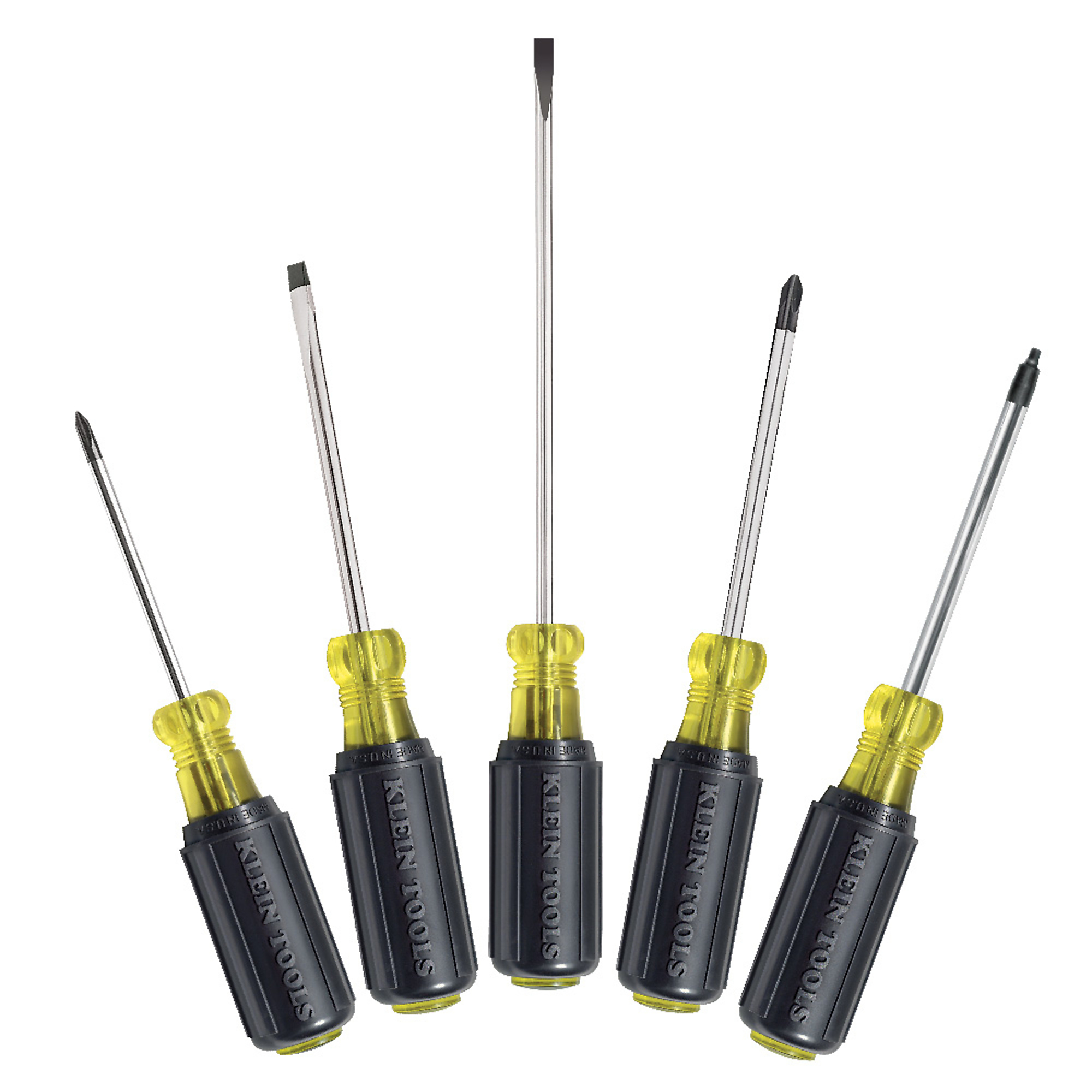 Klein Tools, Screwdriver Set, Slotted, Phillips and Square, 5-P, Drive Type Combination, Model# 85445